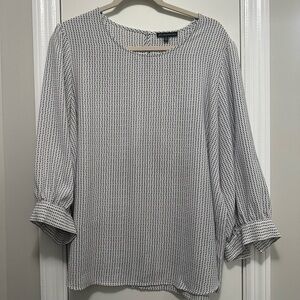 Adrianna Papell Monochrome Ruffle Sleeve Blouse